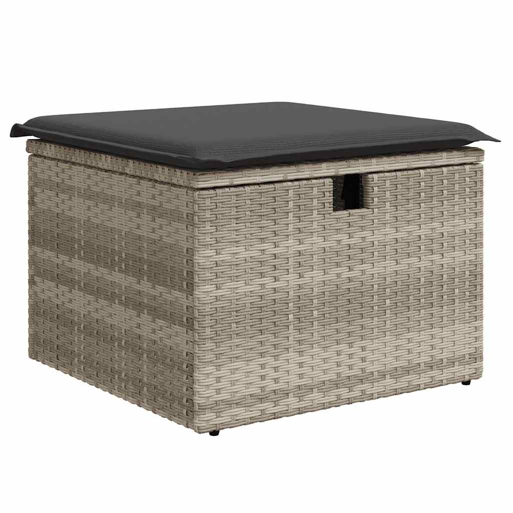 sofasæt til haven 7 dele med hynder polyrattan lysegrå