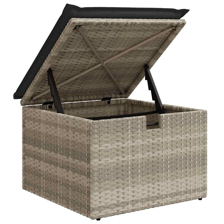 sofasæt til haven 7 dele med hynder polyrattan lysegrå