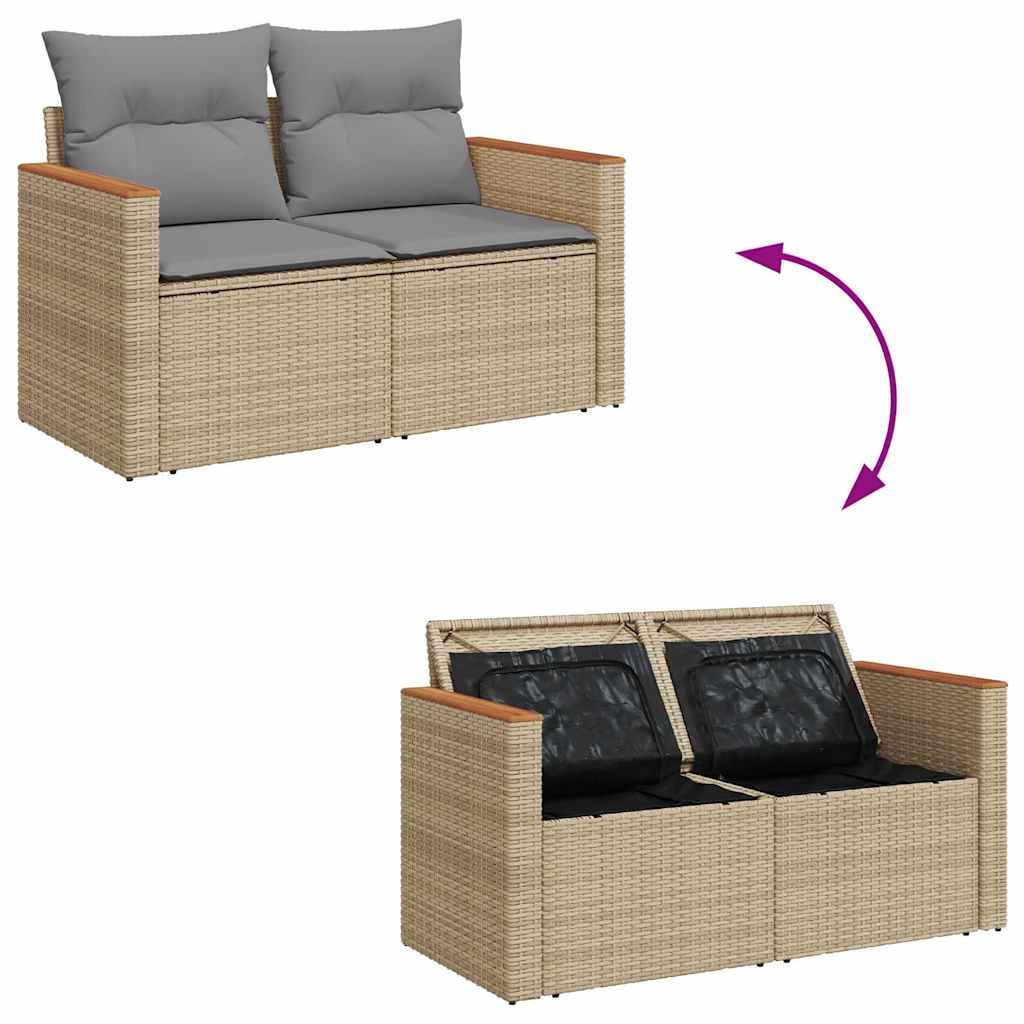 sofasæt til haven 4 dele med hynder polyrattan beige