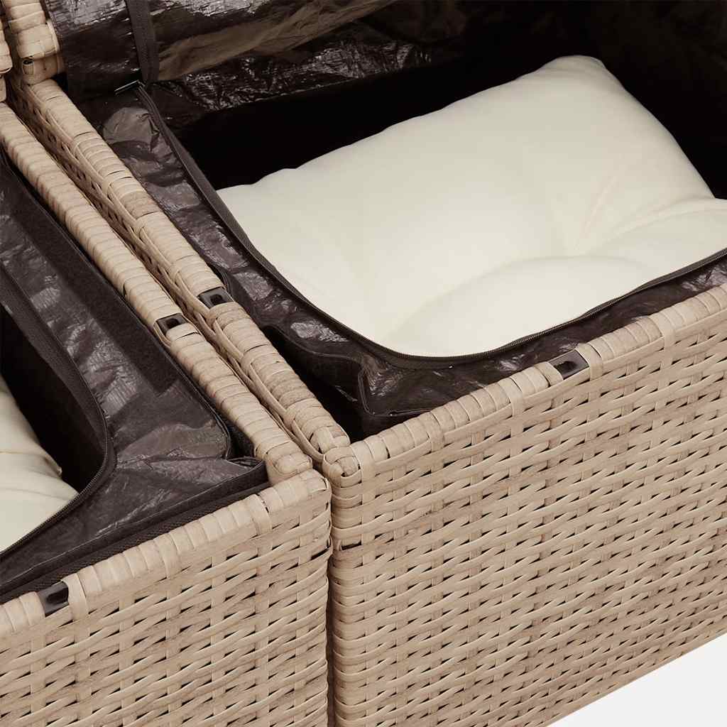 sofasæt til haven 4 dele med hynder polyrattan beige