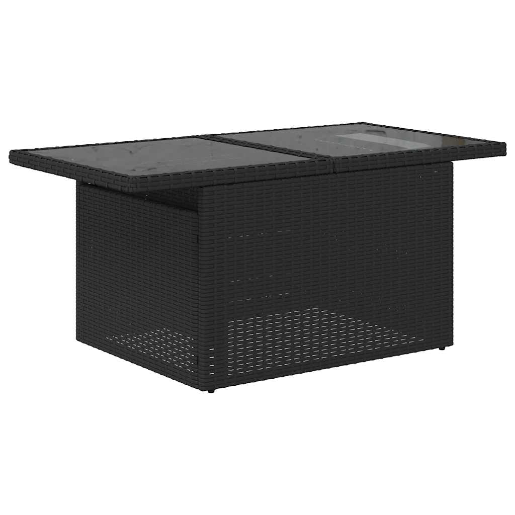 sofasæt til haven 7 dele med hynder polyrattan sort