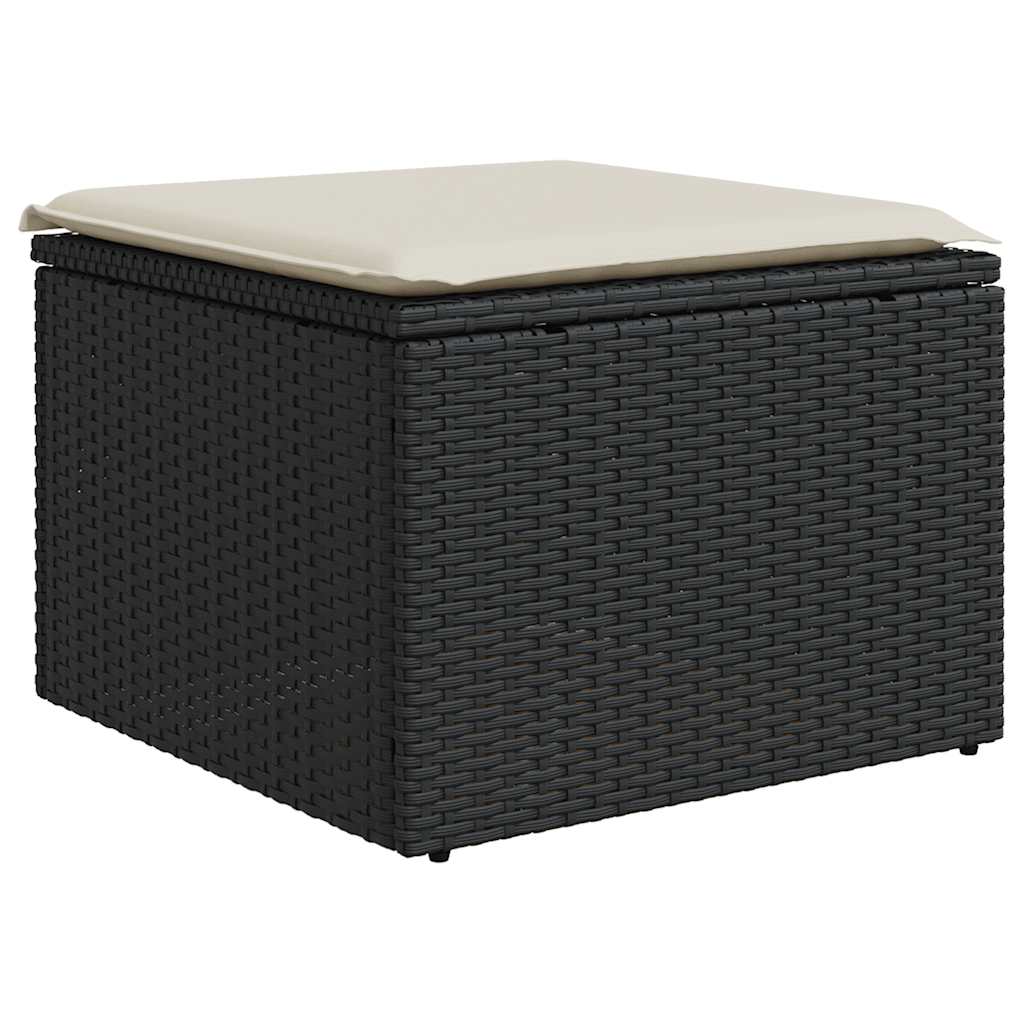 sofasæt til haven 7 dele med hynder polyrattan sort