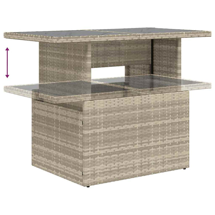 sofasæt til haven 7 dele med hynder polyrattan lysegrå