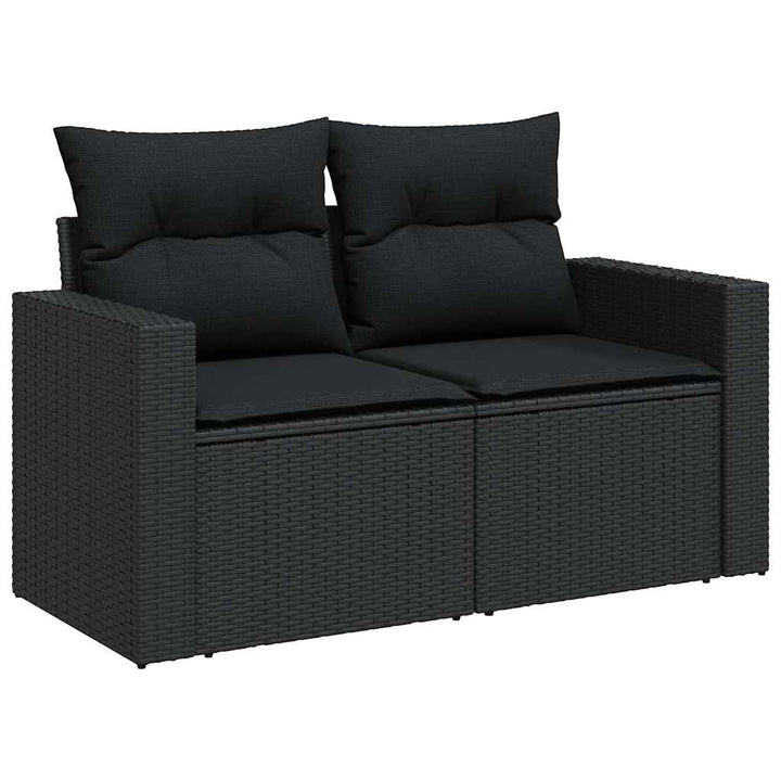 sofasæt til haven 7 dele med hynder polyrattan sort