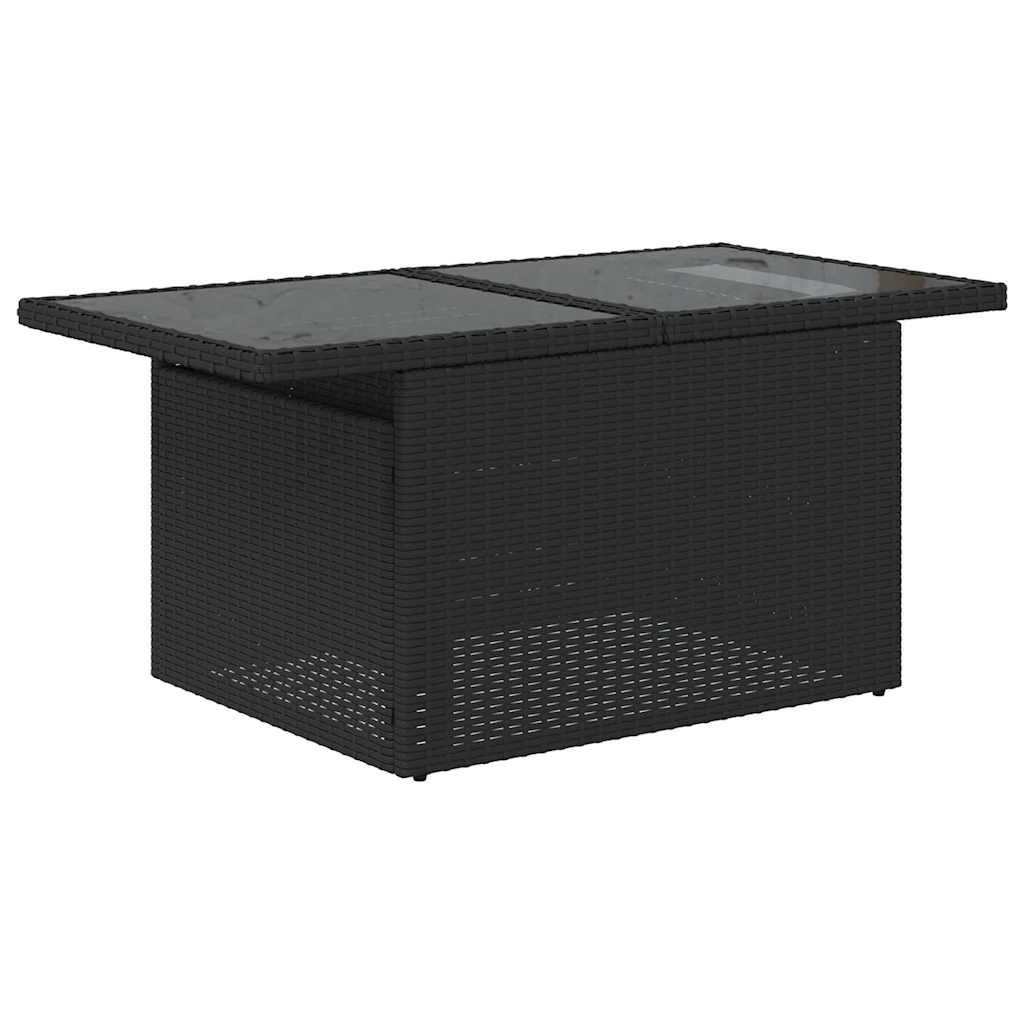 sofasæt til haven 7 dele med hynder polyrattan sort