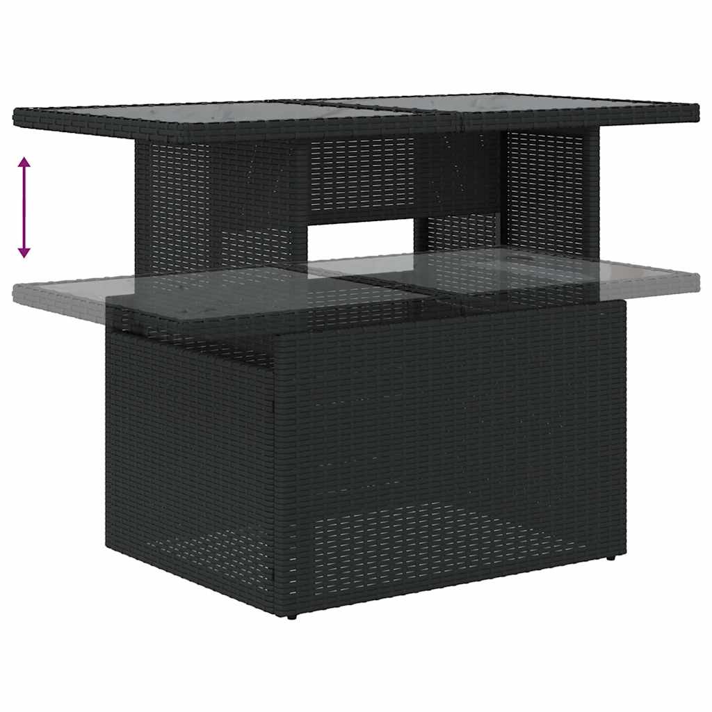 sofasæt til haven 7 dele med hynder polyrattan sort