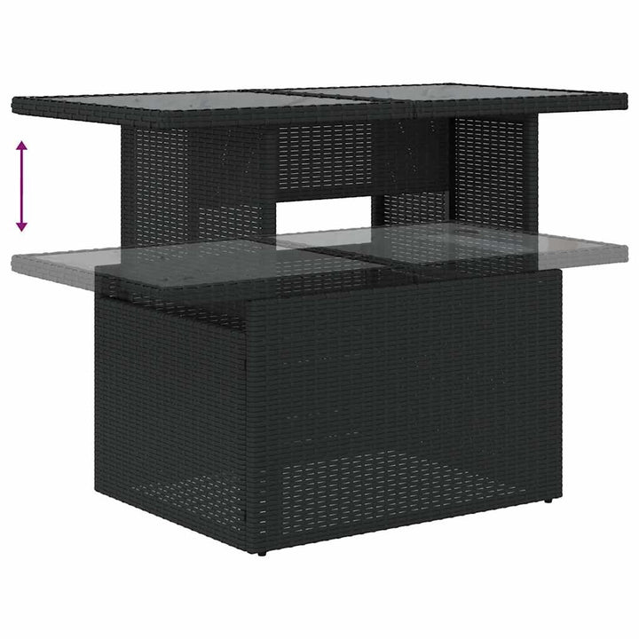 sofasæt til haven 7 dele med hynder polyrattan sort