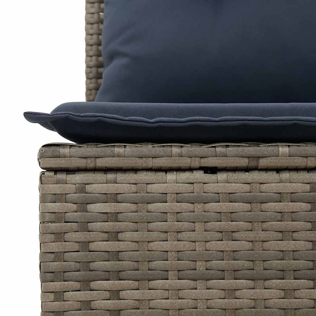 sofasæt til haven 8 dele med hynder polyrattan akacietræ grå