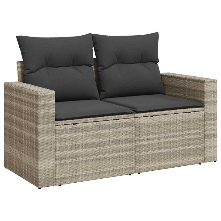 sofasæt til haven 7 dele med hynder polyrattan lysegrå