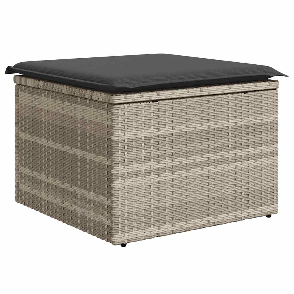 sofasæt til haven 7 dele med hynder polyrattan lysegrå