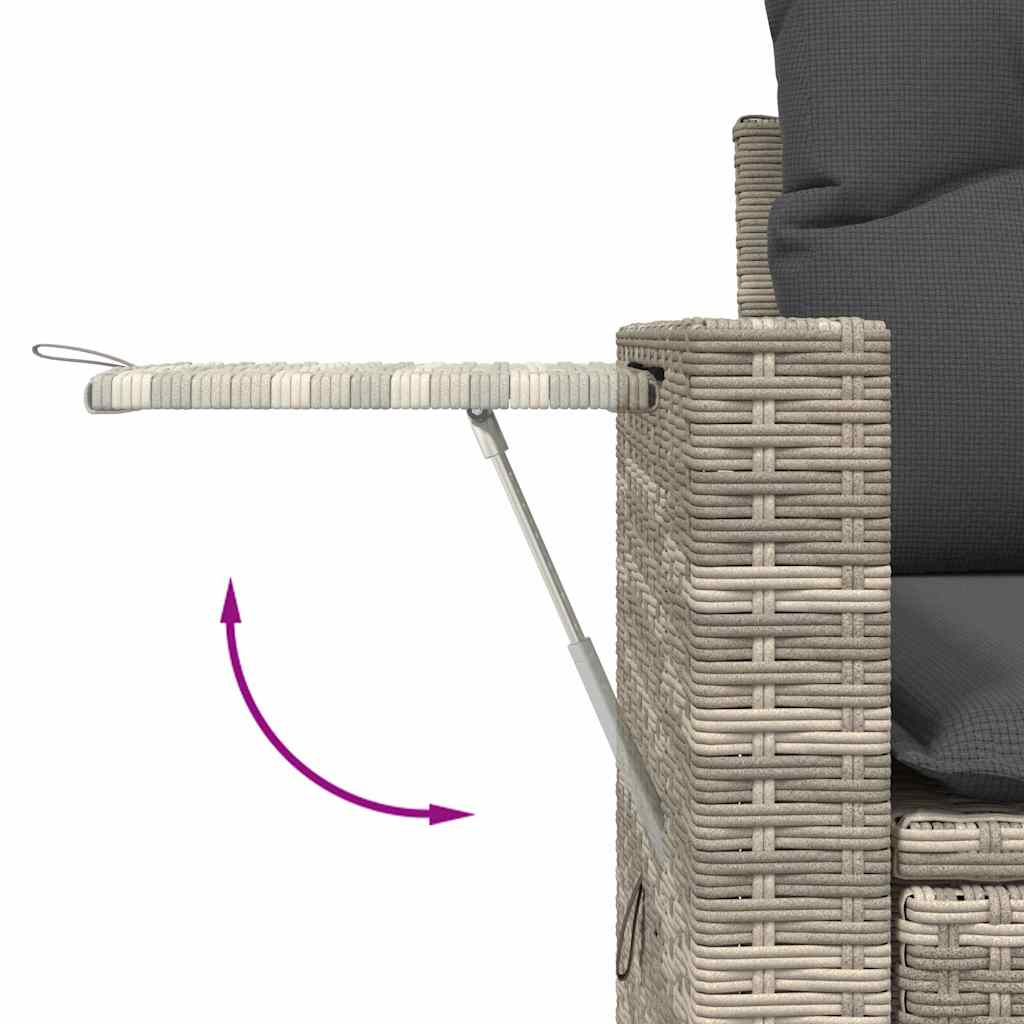 sofasæt til haven 7 dele med hynder polyrattan lysegrå