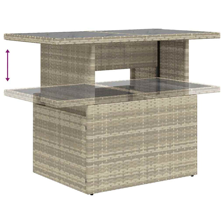 sofasæt til haven 7 dele med hynder polyrattan lysegrå
