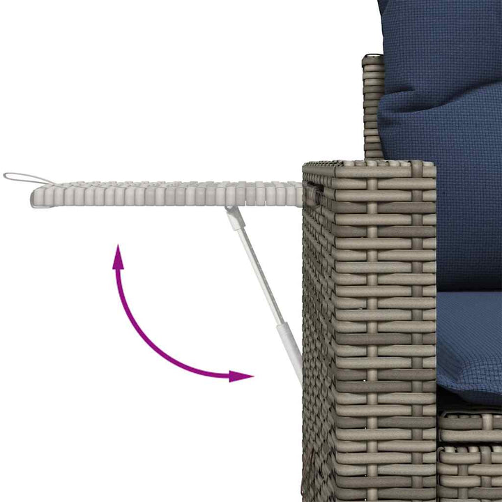 sofasæt til haven 8 dele med hynder polyrattan akacietræ grå