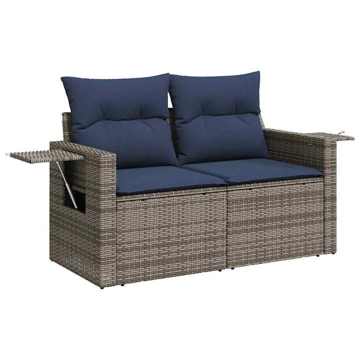sofasæt til haven 7 dele med hynder polyrattan grå