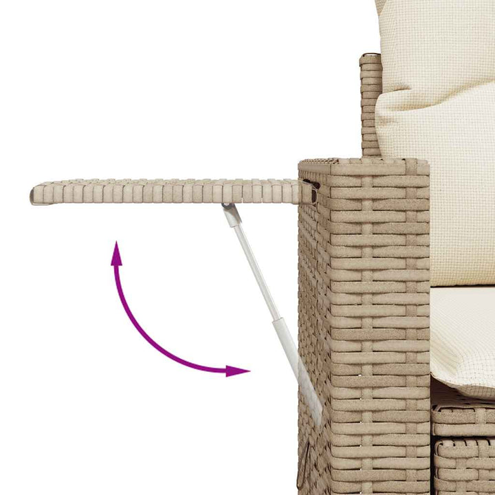 sofasæt til haven 7 dele med hynder polyrattan beige