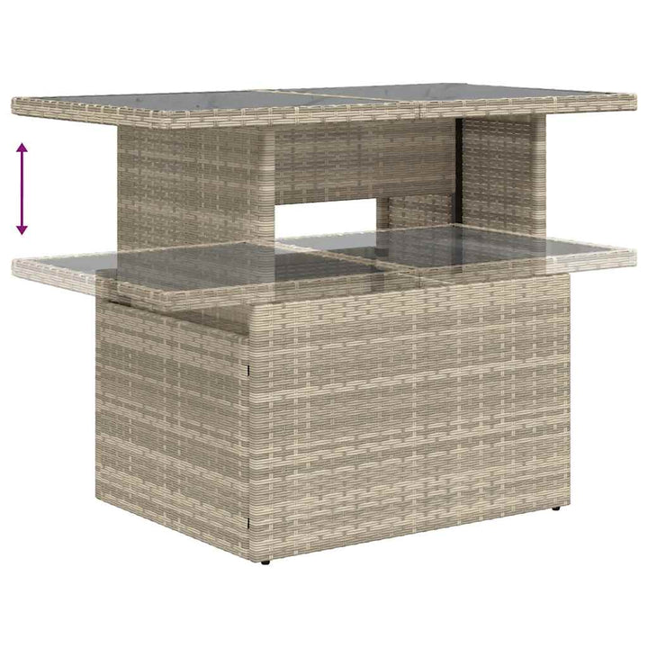 sofasæt til haven 7 dele med hynder polyrattan lysegrå