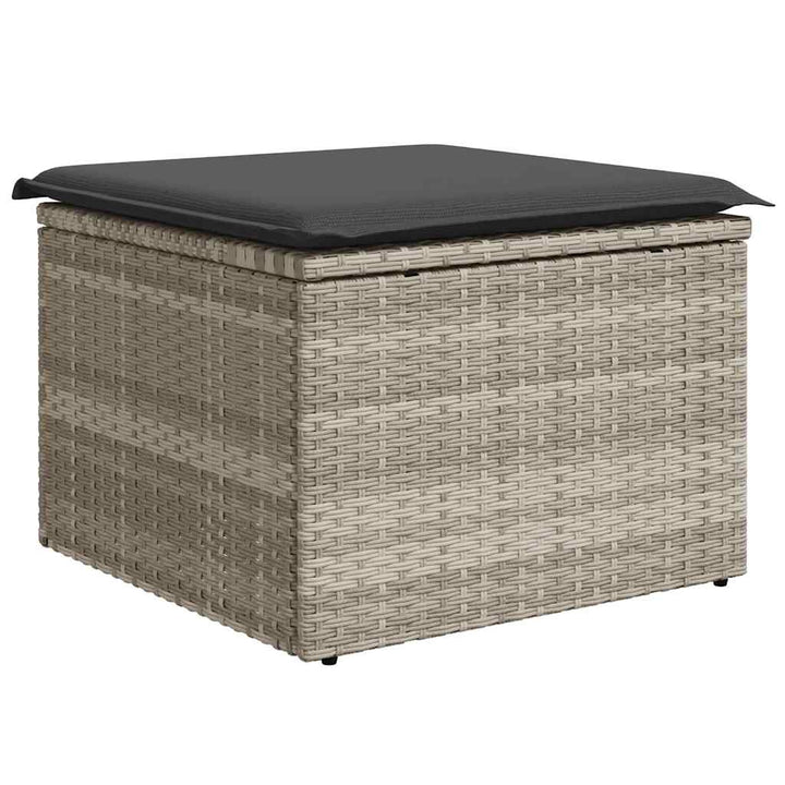 sofasæt til haven 7 dele med hynder polyrattan lysegrå