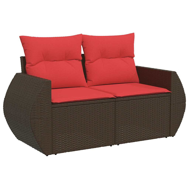 sofasæt til haven 7 dele med hynder polyrattan akacietræ brun