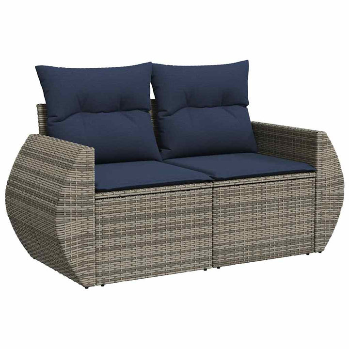 sofasæt til haven 8 dele med hynder polyrattan akacietræ grå