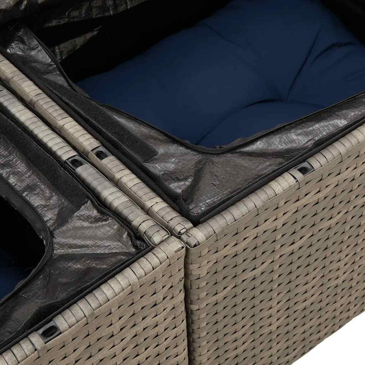 sofasæt til haven 8 dele med hynder polyrattan akacietræ grå