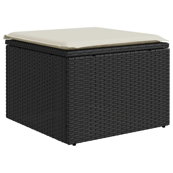 sofasæt til haven 7 dele med hynder polyrattan sort