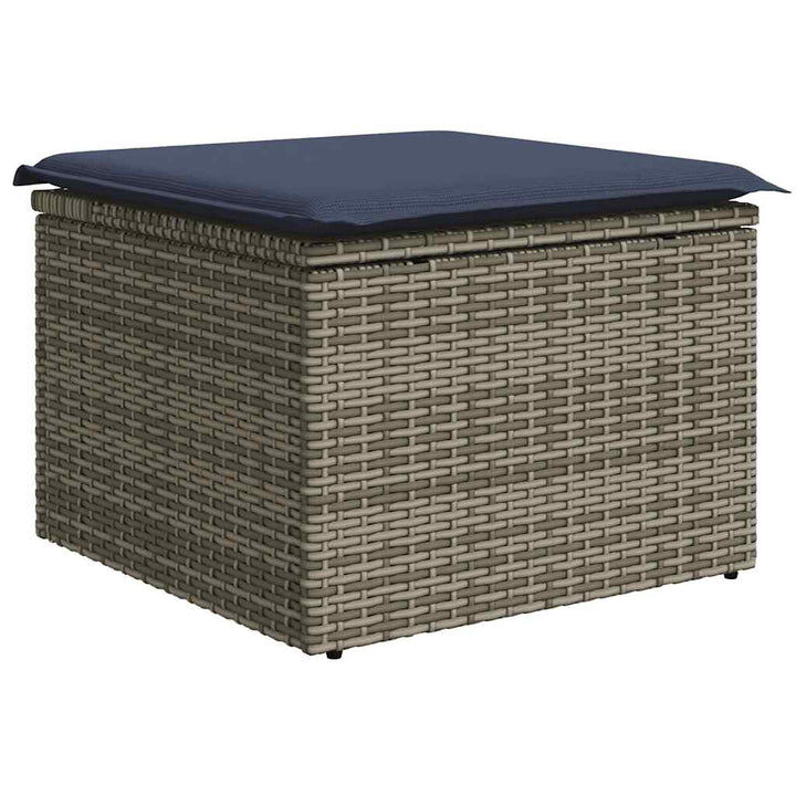 sofasæt til haven 8 dele med hynder polyrattan akacietræ grå