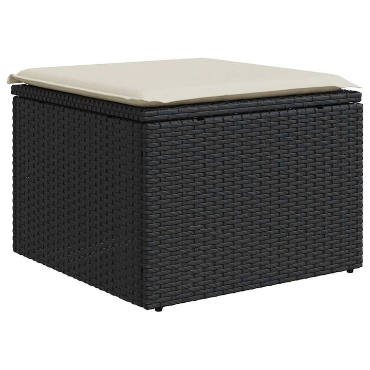 sofasæt til haven 7 dele med hynder polyrattan sort