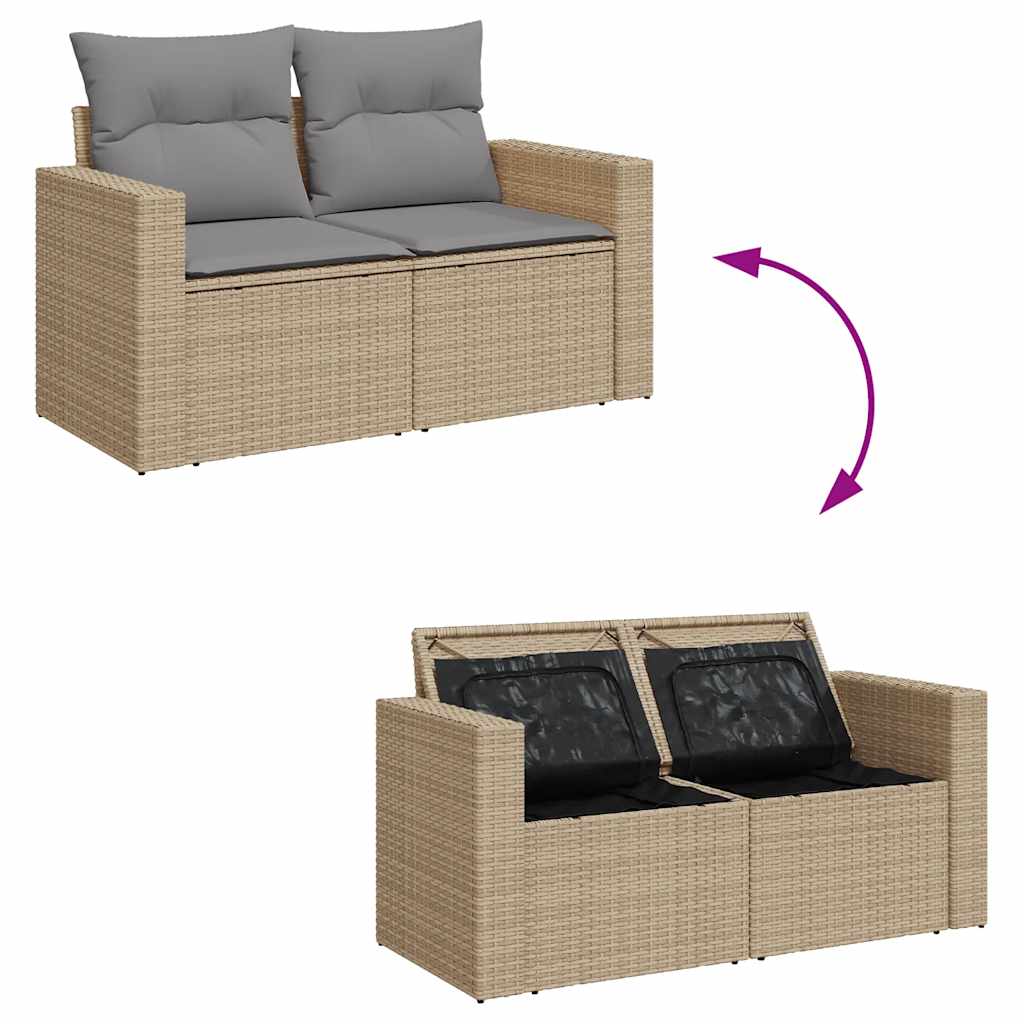 sofasæt til haven 8 dele med hynder polyrattan beige