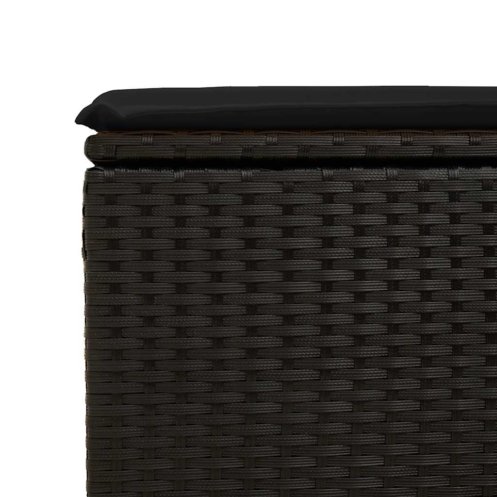 sofasæt til haven 7 dele med hynder polyrattan sort