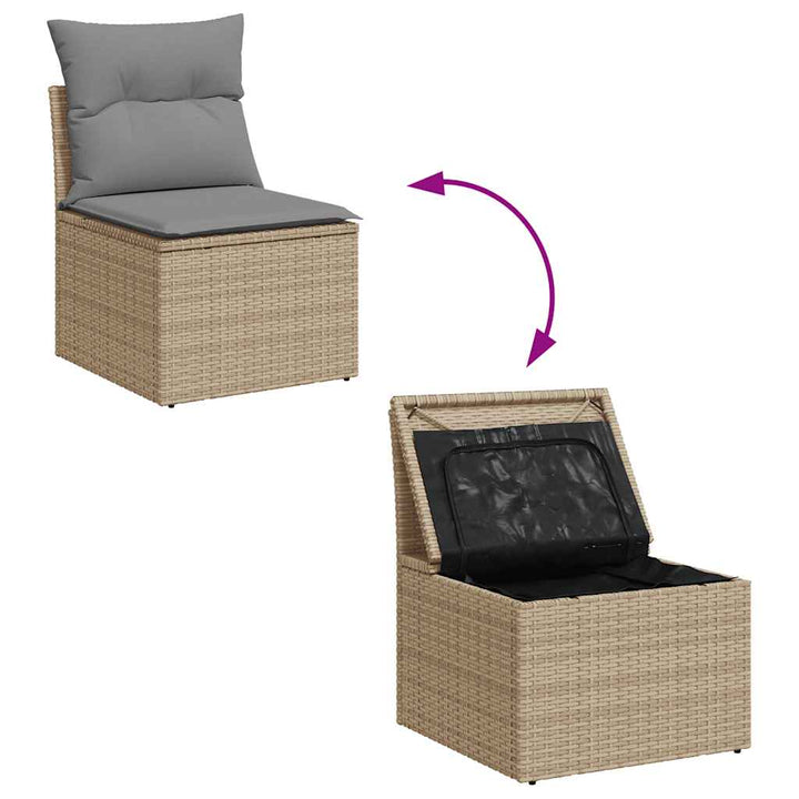 sofasæt til haven 8 dele med hynder polyrattan beige