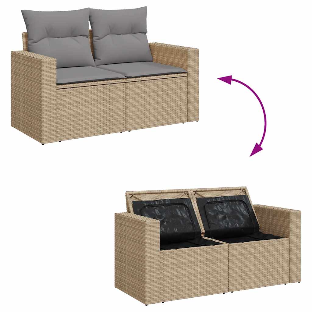 sofasæt til haven 8 dele med hynder polyrattan beige