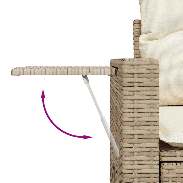 sofasæt til haven 7 dele med hynder polyrattan beige