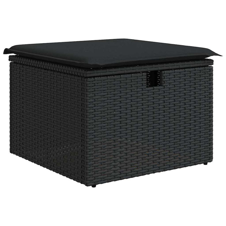 sofasæt til haven 7 dele med hynder polyrattan sort