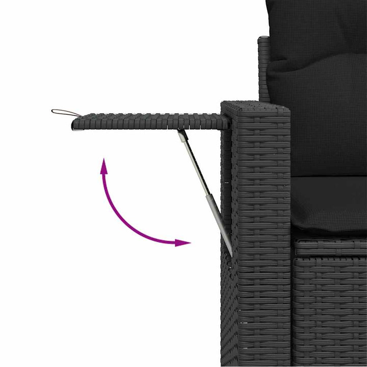 sofasæt til haven 7 dele med hynder polyrattan sort