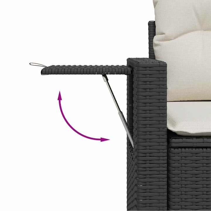 sofasæt til haven 7 dele med hynder polyrattan sort