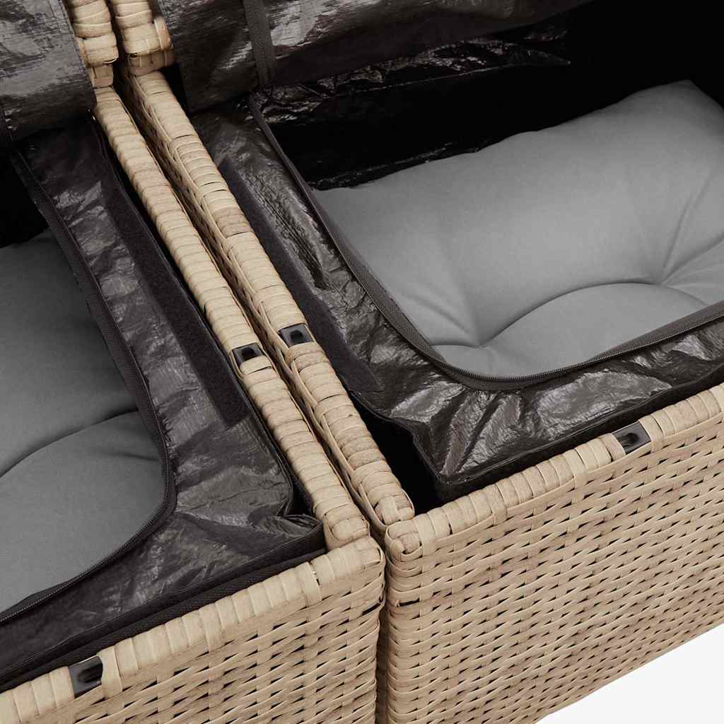 sofasæt til haven 8 dele med hynder polyrattan beige