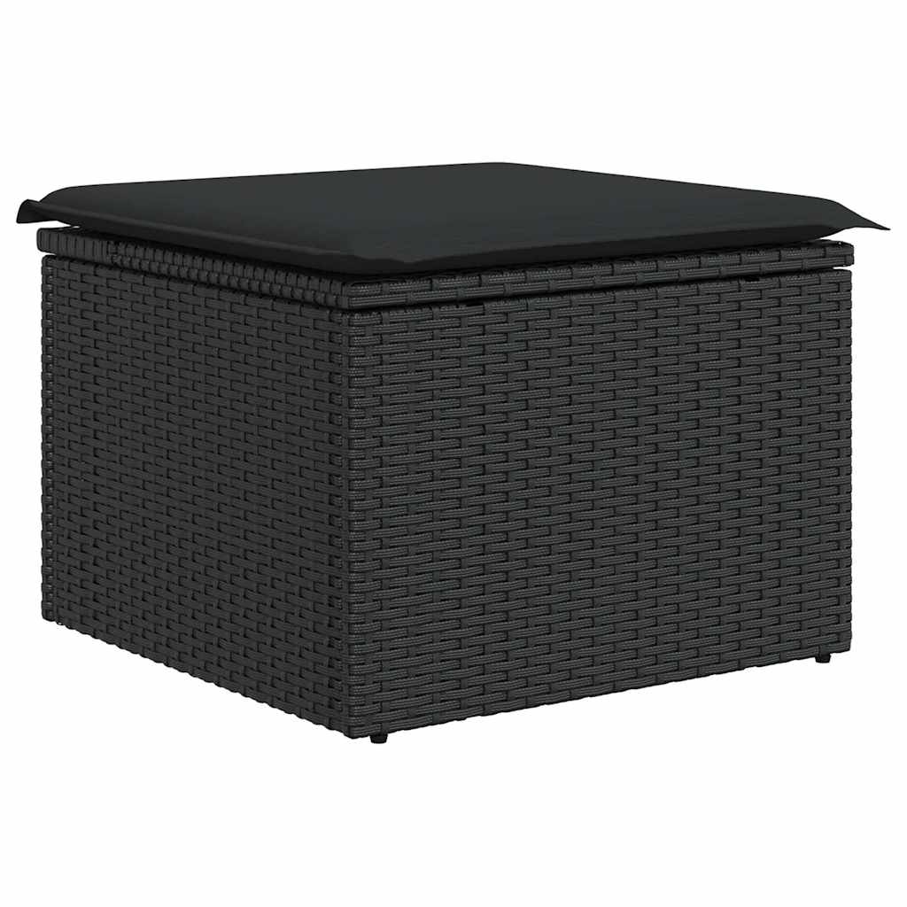sofasæt til haven 7 dele med hynder polyrattan sort
