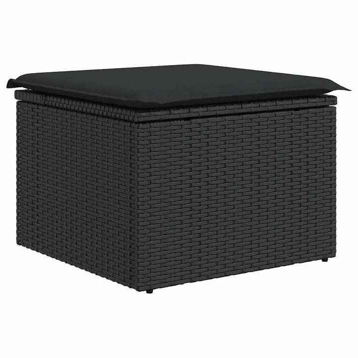 sofasæt til haven 7 dele med hynder polyrattan sort
