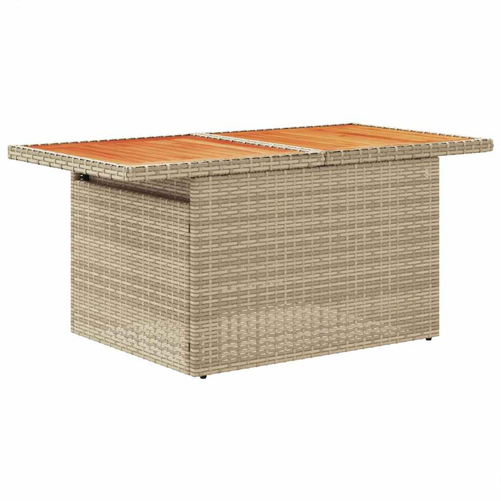 sofasæt til haven 7 dele med hynder polyrattan akacietræ beige