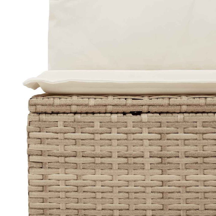 sofasæt til haven 7 dele med hynder polyrattan akacietræ beige