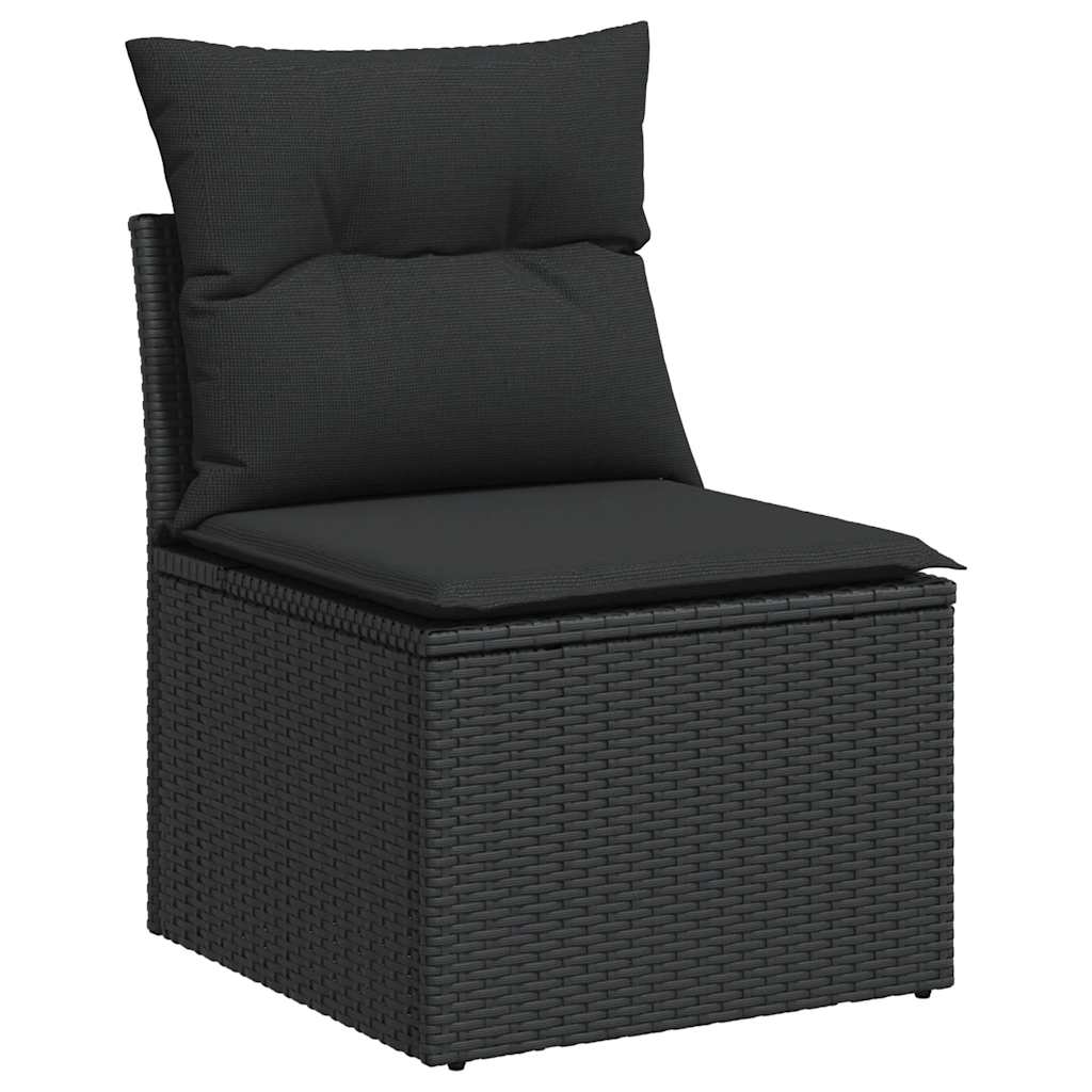 sofasæt til haven 8 dele med hynder polyrattan akacietræ sort