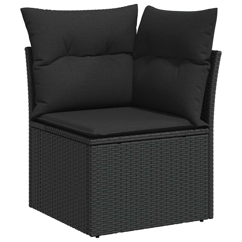 sofasæt til haven 8 dele med hynder polyrattan akacietræ sort