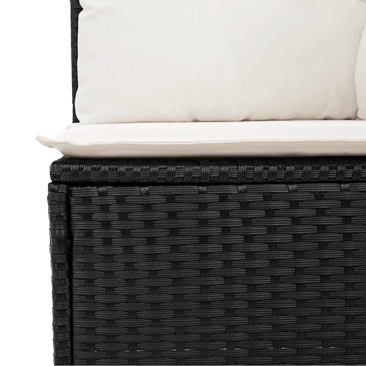 sofasæt til haven 8 dele med hynder polyrattan akacietræ sort