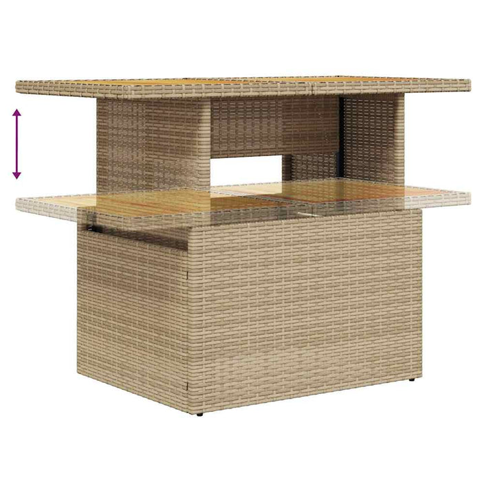 sofasæt til haven 8 dele med hynder polyrattan akacietræ beige