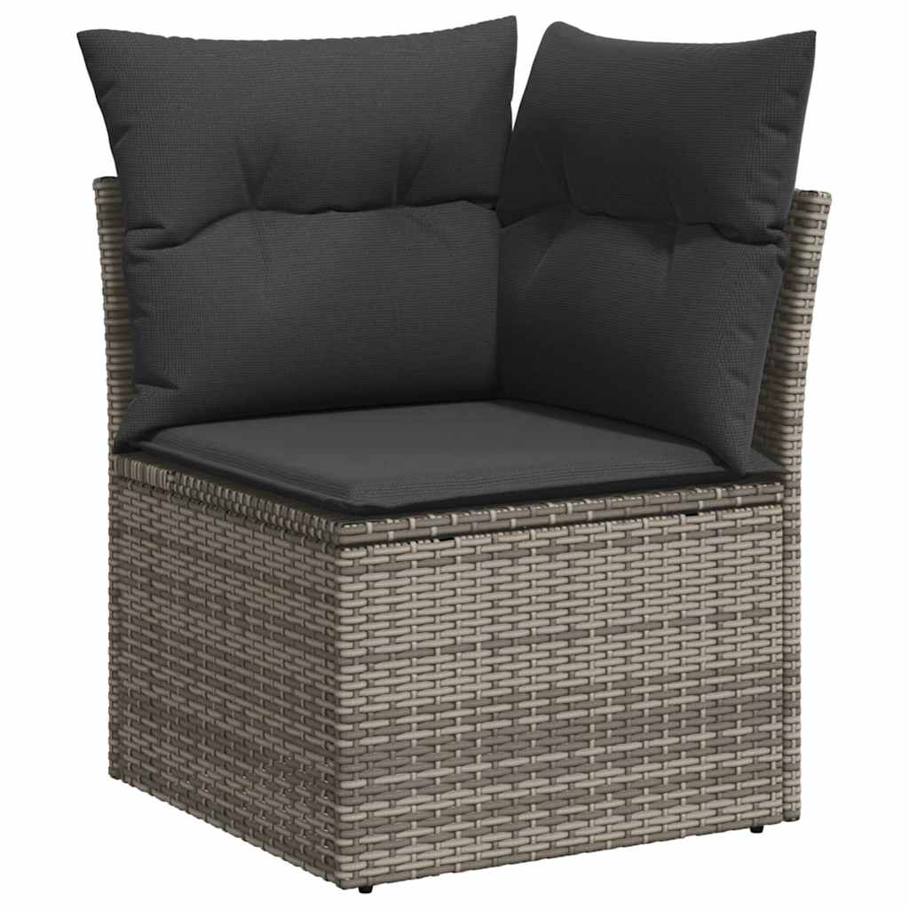 sofasæt til haven 8 dele med hynder polyrattan akacietræ grå