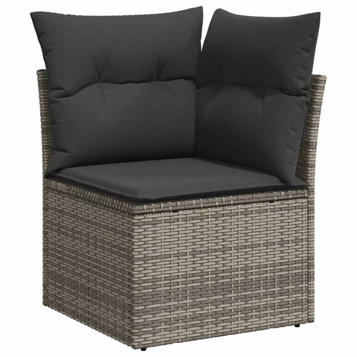 sofasæt til haven 8 dele med hynder polyrattan akacietræ grå
