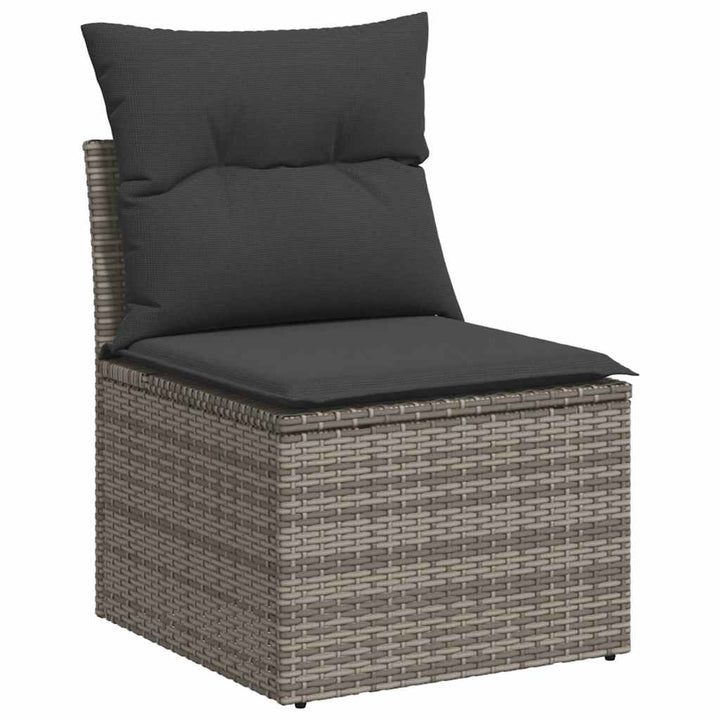 sofasæt til haven 8 dele med hynder polyrattan akacietræ grå