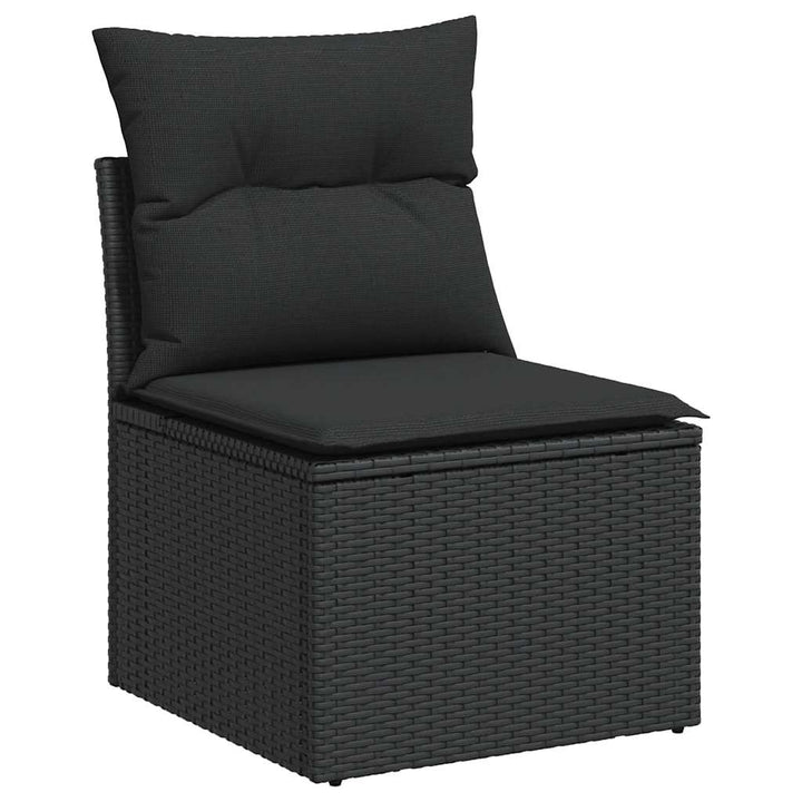 sofasæt til haven 8 dele med hynder polyrattan akacietræ sort
