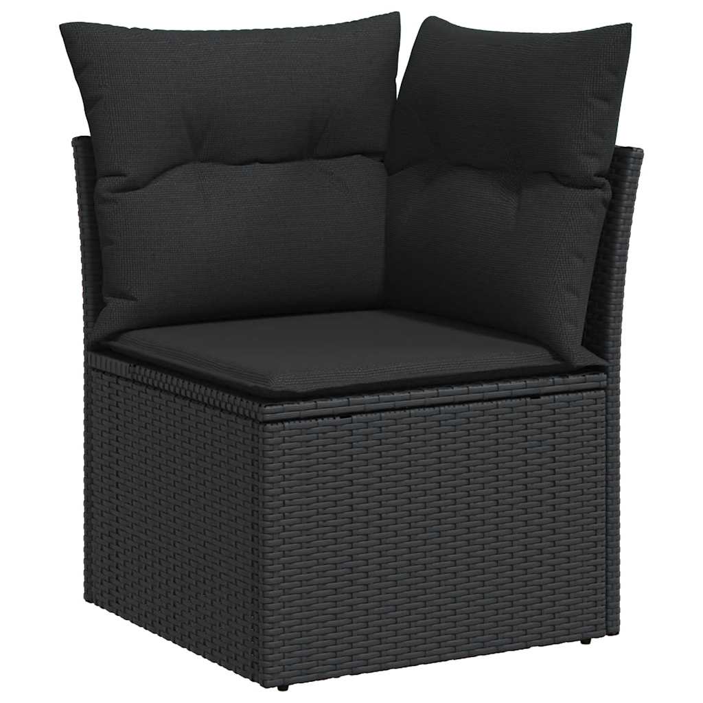 sofasæt til haven 8 dele med hynder polyrattan akacietræ sort