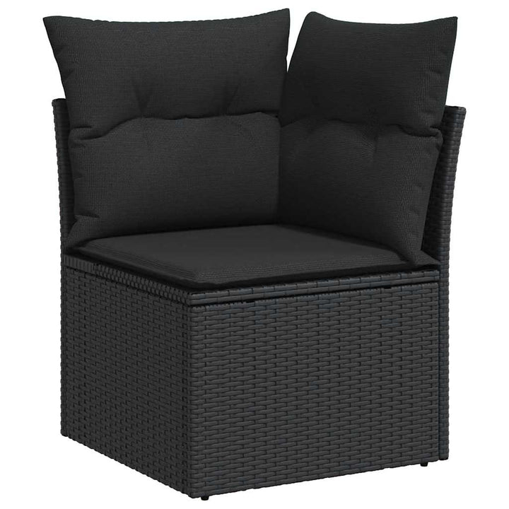 sofasæt til haven 8 dele med hynder polyrattan akacietræ sort